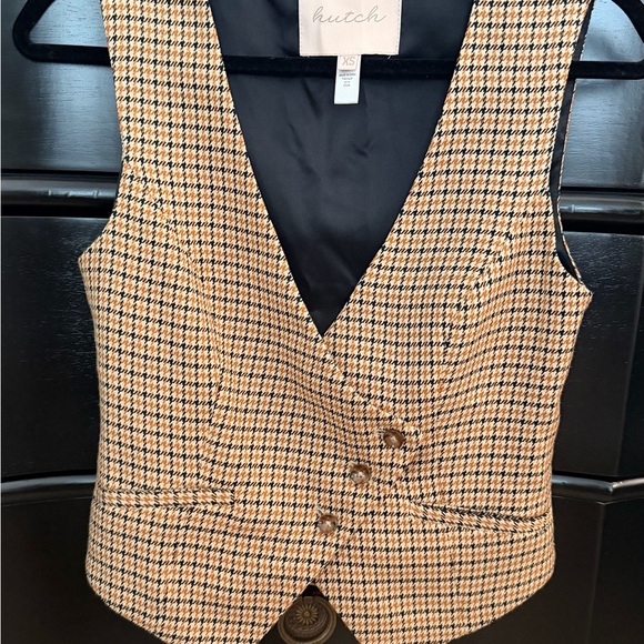 Hutch Anthropologie Houndstooth Vest with Button Detail XSmall - Picture 1 of 3